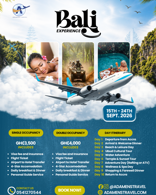 Bali Experience — Travel Flyer design for Adamens Travel