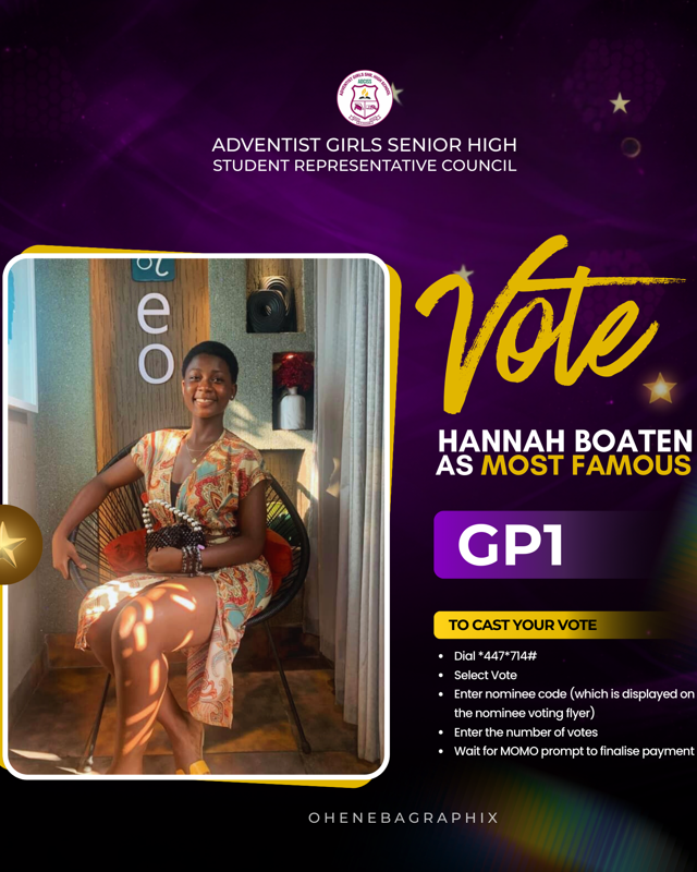 Most Famous GP1 — Awards Nominee Design — Event Flyer design for Adventist Girls SHS SRC