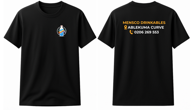 Example of t-shirt design + mockup: Mensco Drinkables Mockup