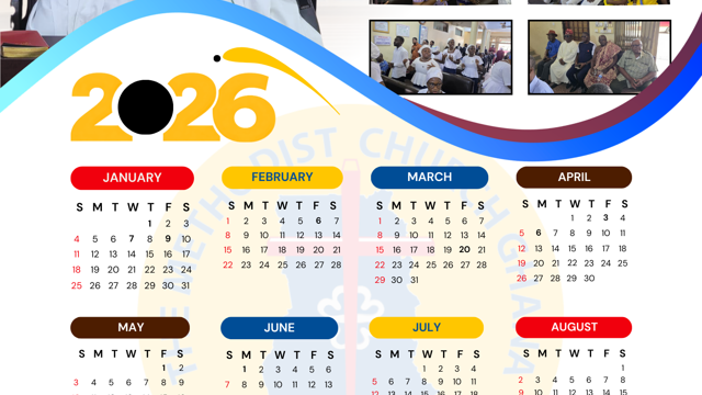 Example of calendar design: Methodist Church Kwashieman Circuit Calendar 2026