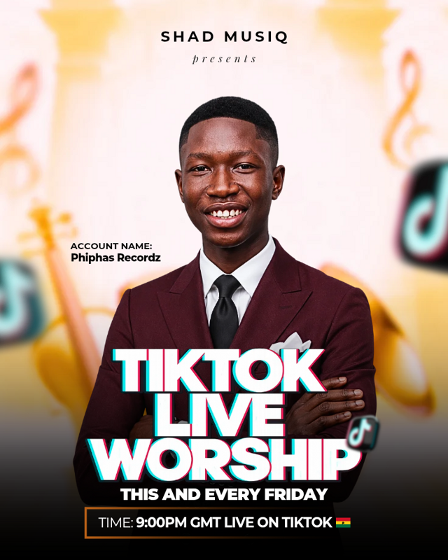 TikTok Live Worship — Event Flyer design for Shad Musiq